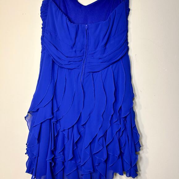 Windsor Royal Blue Flowy Ruffle Mini Dress-Size 13/14 - Picture 10 of 11